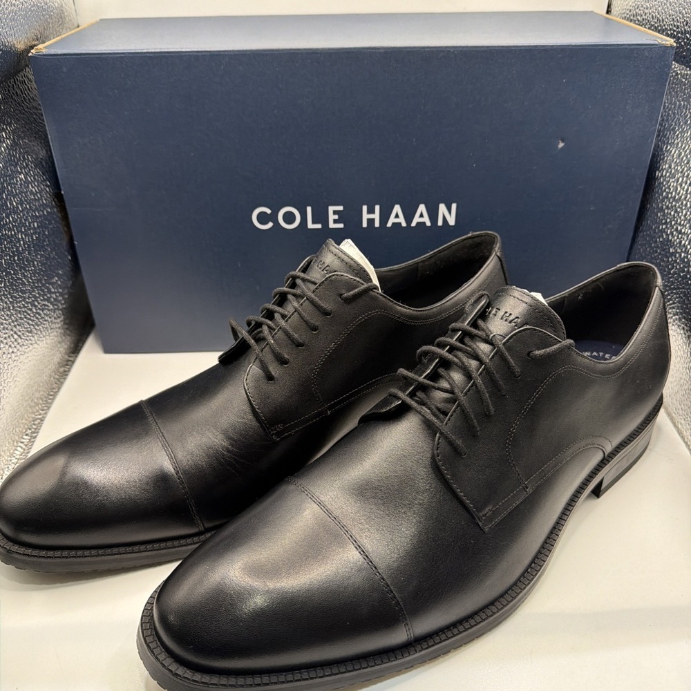 Cole Haan Modern Essentials Men's Shoes Size 9 M Dress Black Cap Toe Oxford